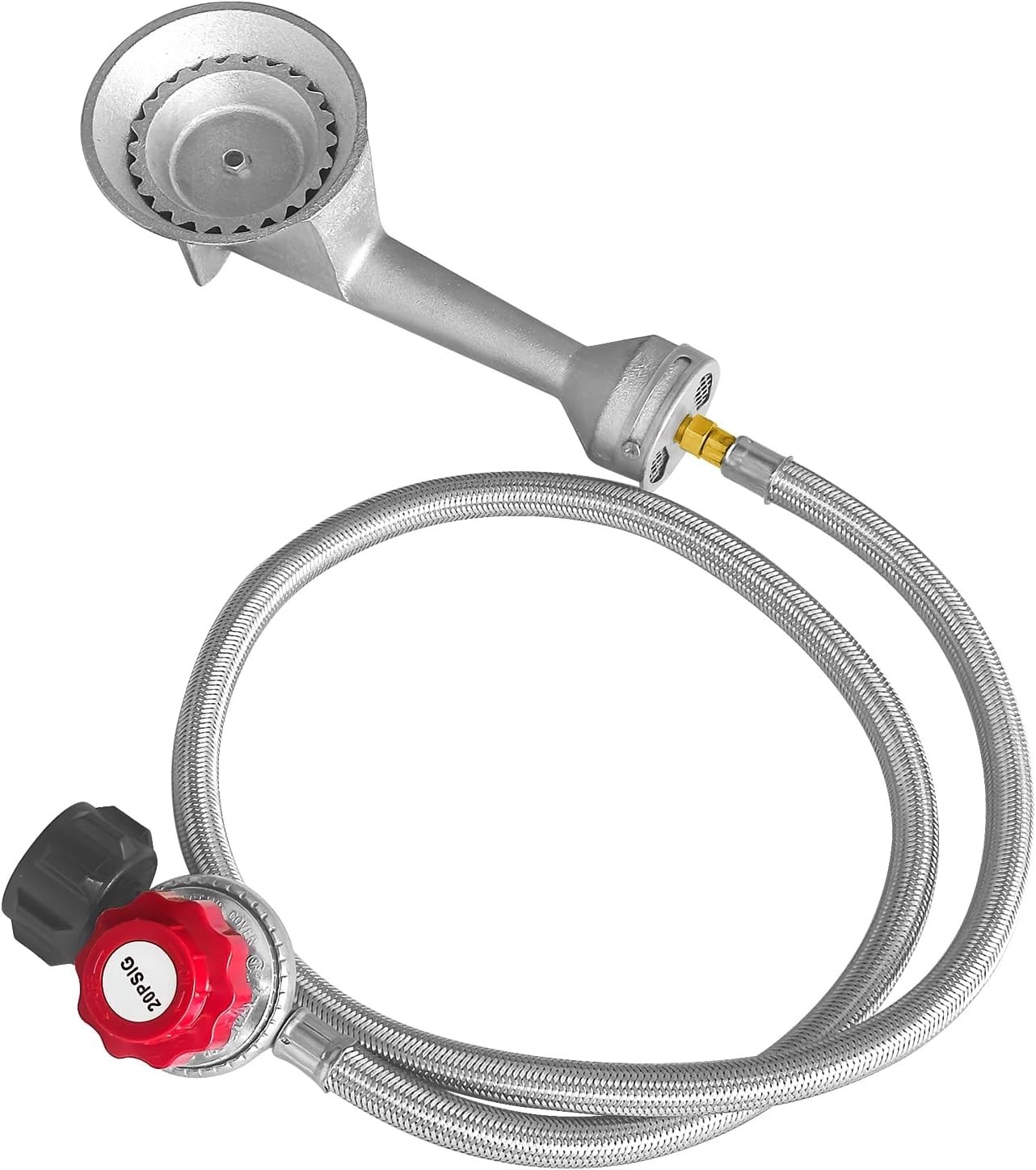 Durable Cast Iron Taper Burner Head Adjustable 20 PSI Propane Regulator Hose