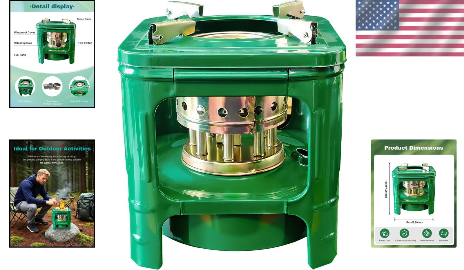 Efficient 1.5 BTU Portable Camping Stove – Perfect for Hiking and Backpacking