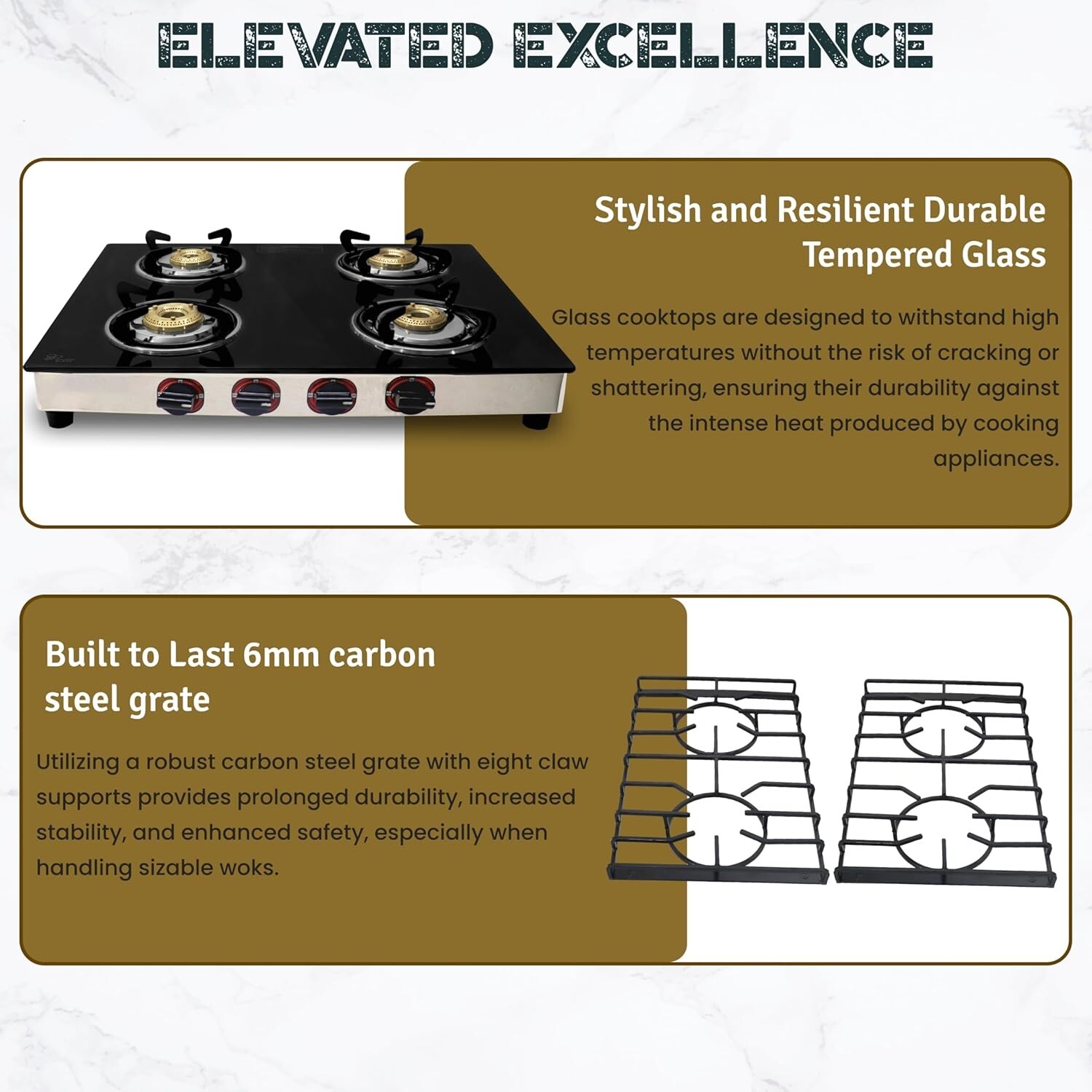 Gas Stove Top -25″ – 4 Burner With Hose & Regulator to Connect propane cooktop
