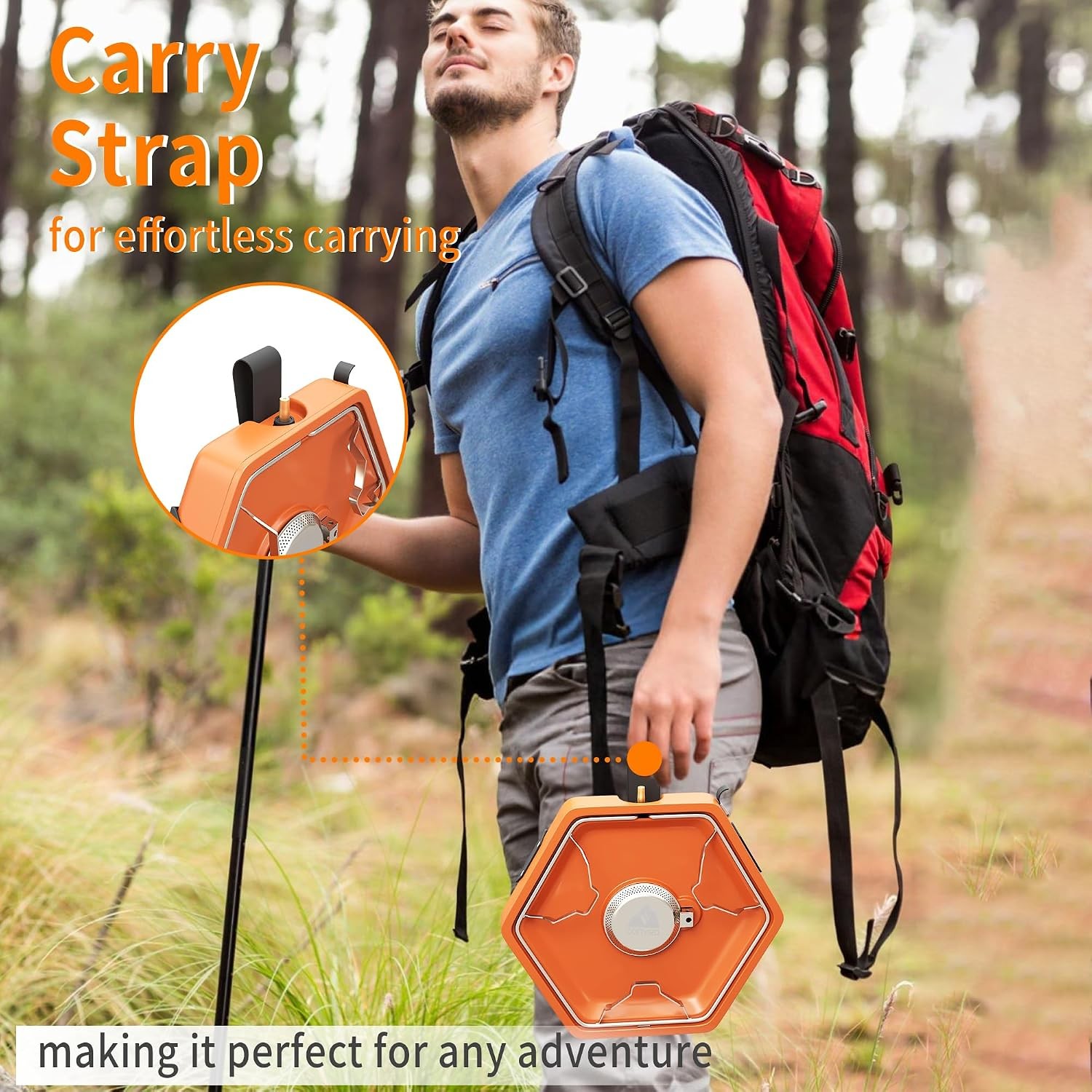 1-Burner Propane Stove Portable Camping Stove W/ Carry Strap Backpacking Camp