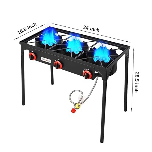 3 Burner High pressure Propane Stove, 28 Inch Tall Camping trible burner stove