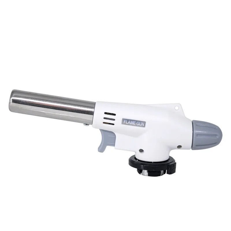 Outdoor Butane Gas Torch Burner Adjustable Flame for Camping Cooking BBQ Baking