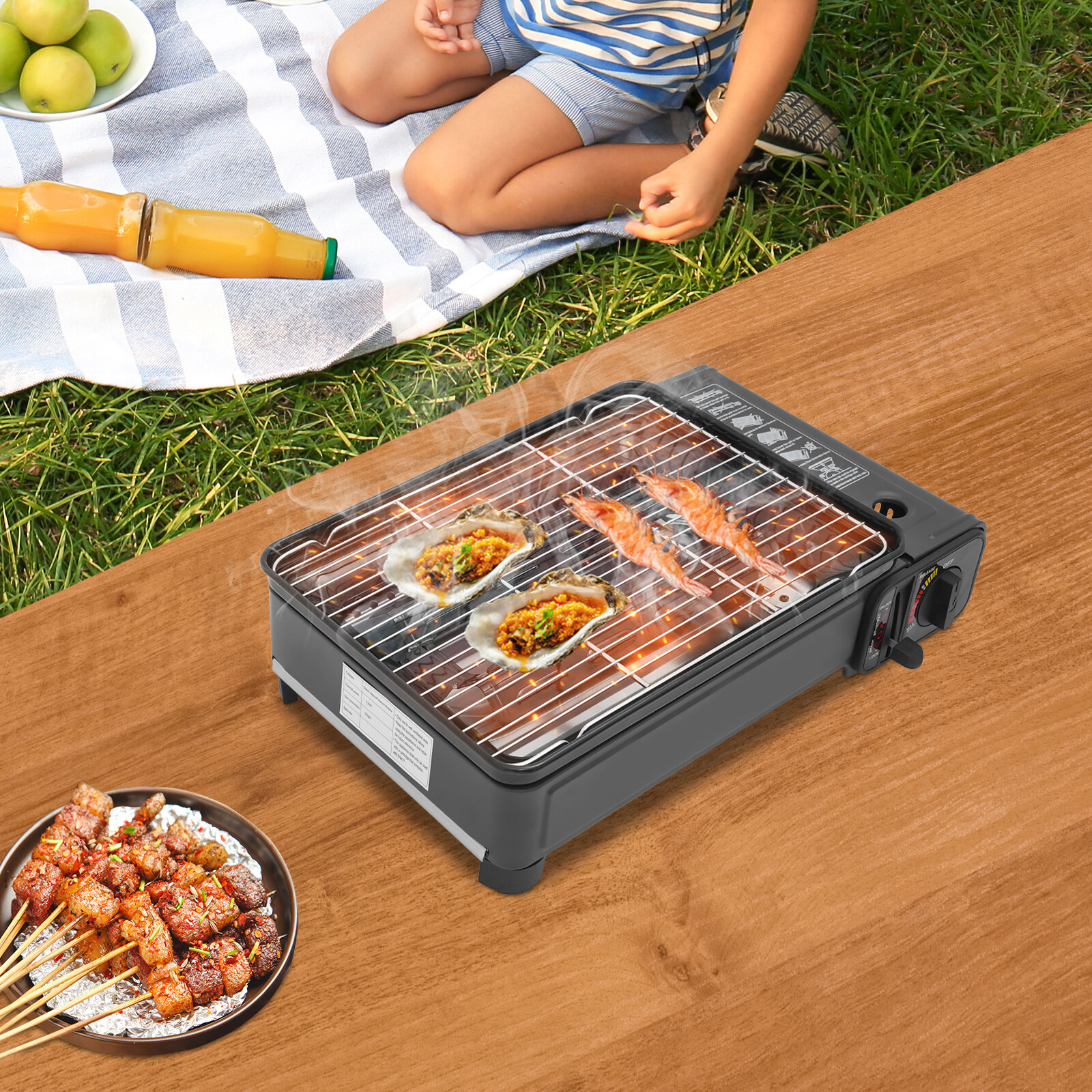 Outdoor Gas Barbecue Stove PortableCamping Gas Stove Tabletop Cooking Stove