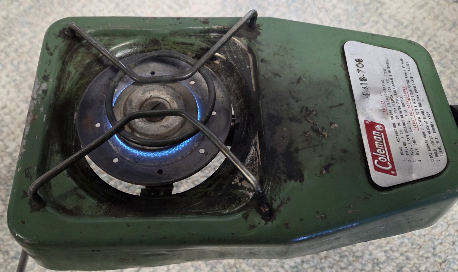 Vintage Coleman Propane Sportster Stove 5418-708 Single Burner 4/74