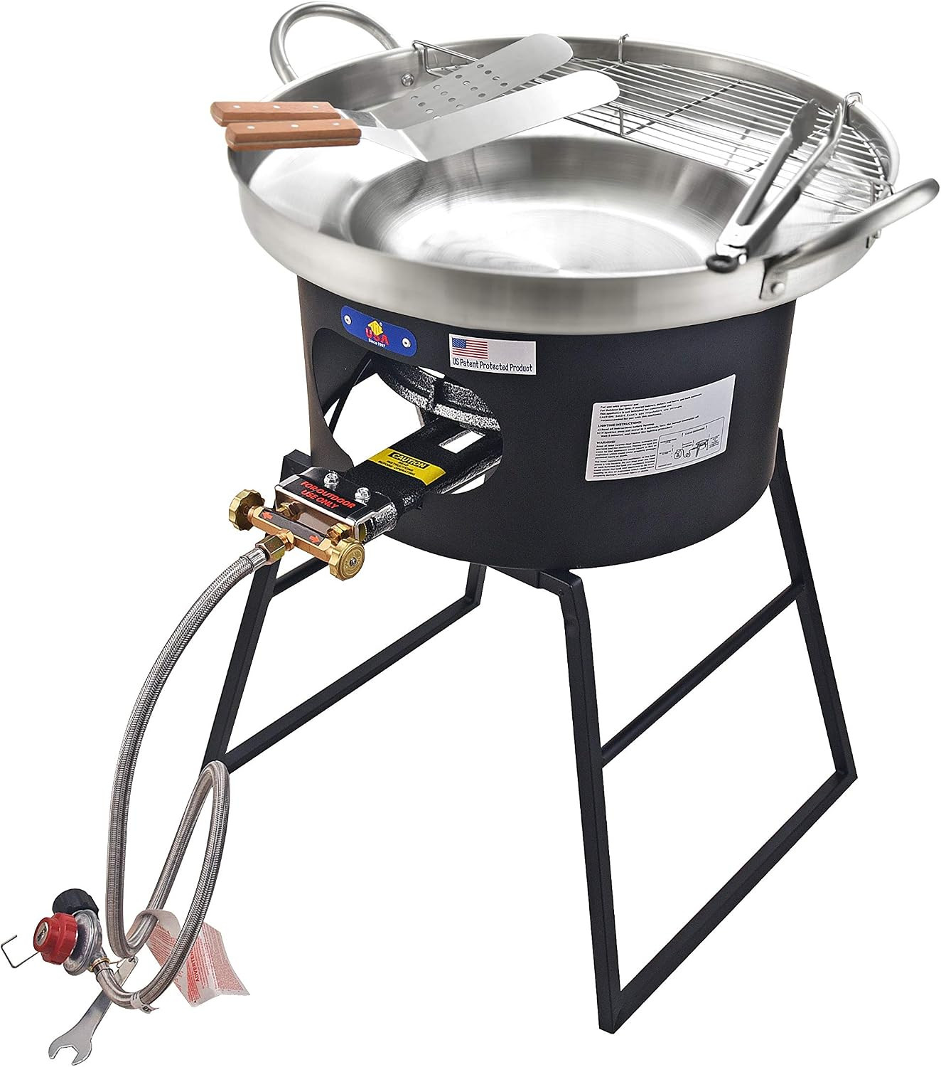 ARC, 23″ Heavy Duty Stainless Steel Concave Comal Set with 80,000BTU Propane Bur