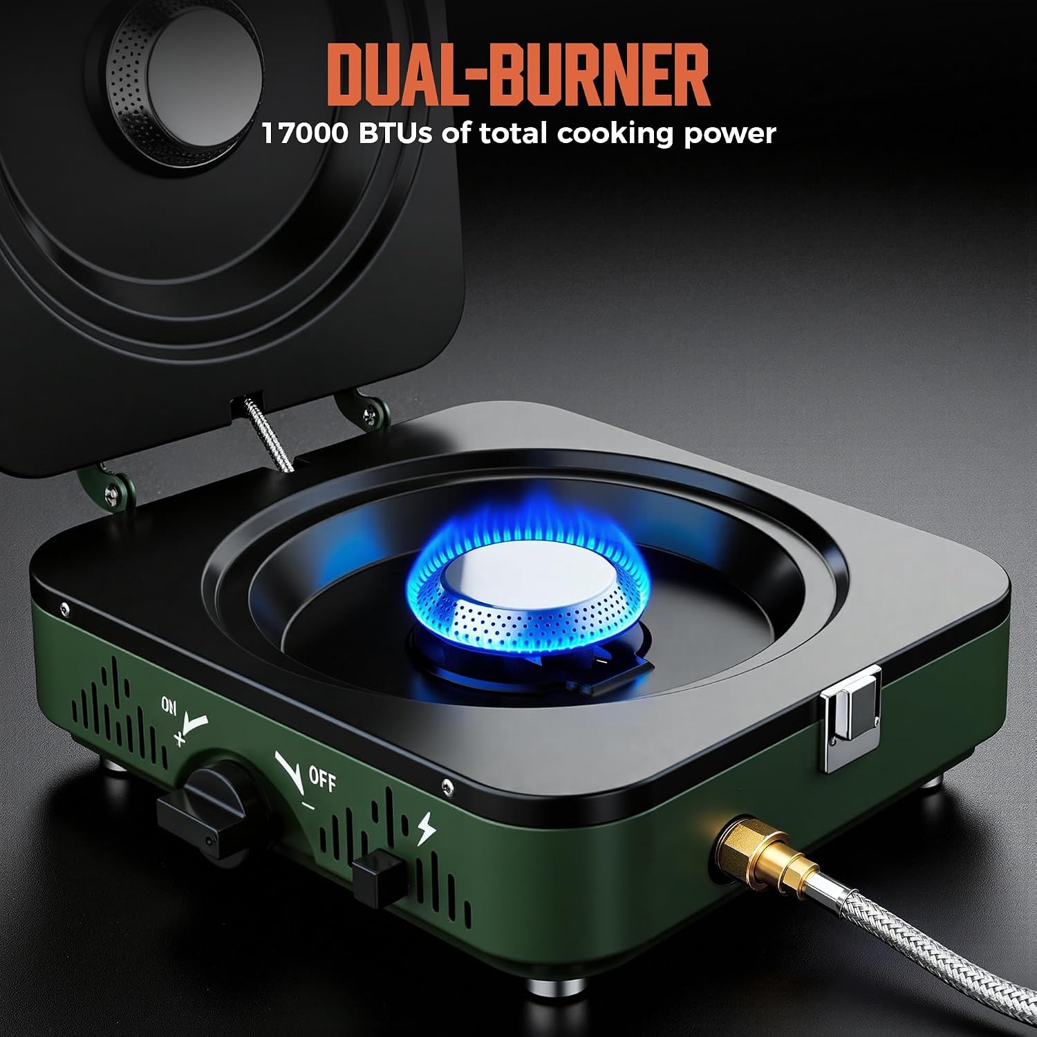 2 Burner Propane Camping Stove Portable Camp Stove Folding Gas Stove