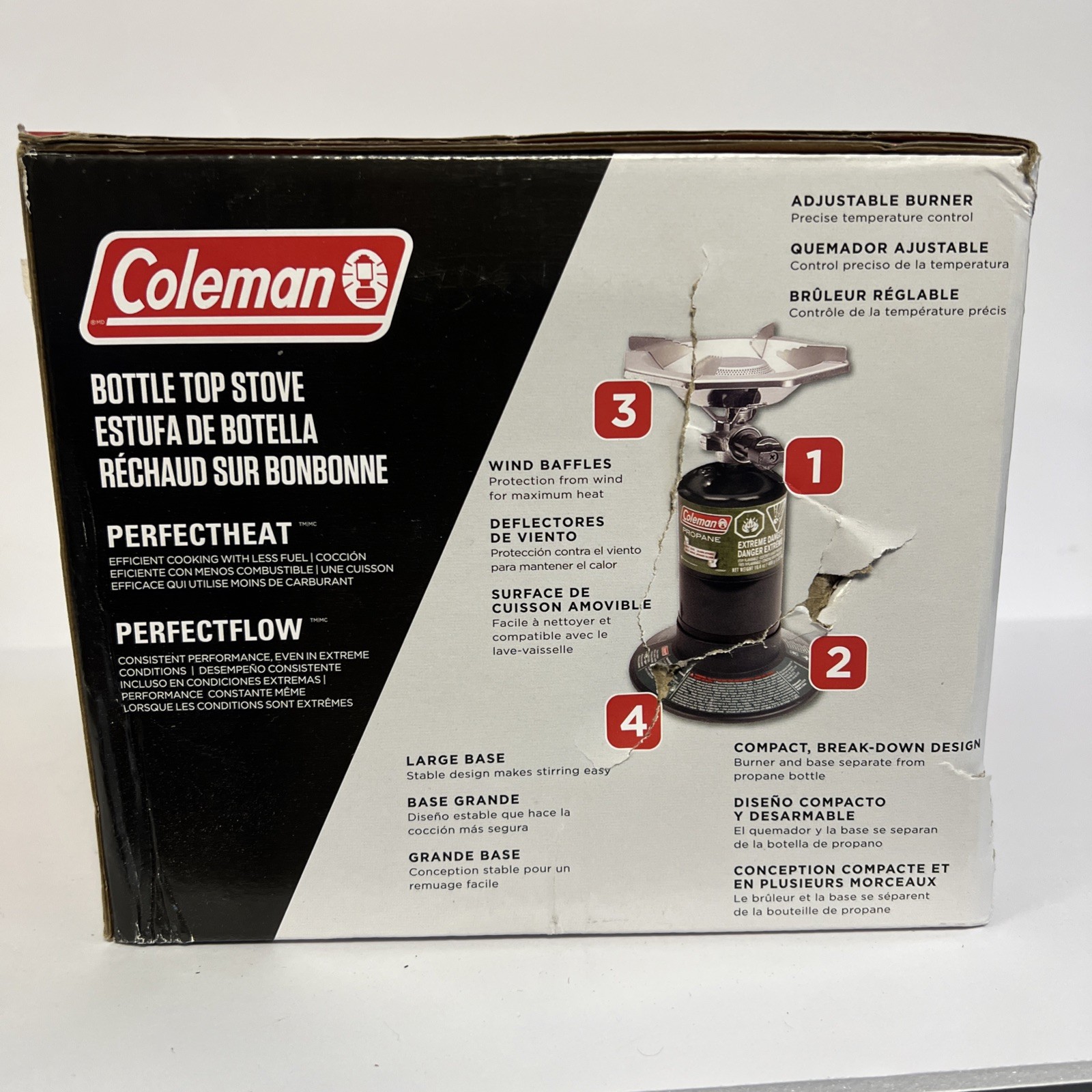 Coleman Bottle Top Propane Camping Stove Single Burner 10,000 BTU (Perfect Flow)