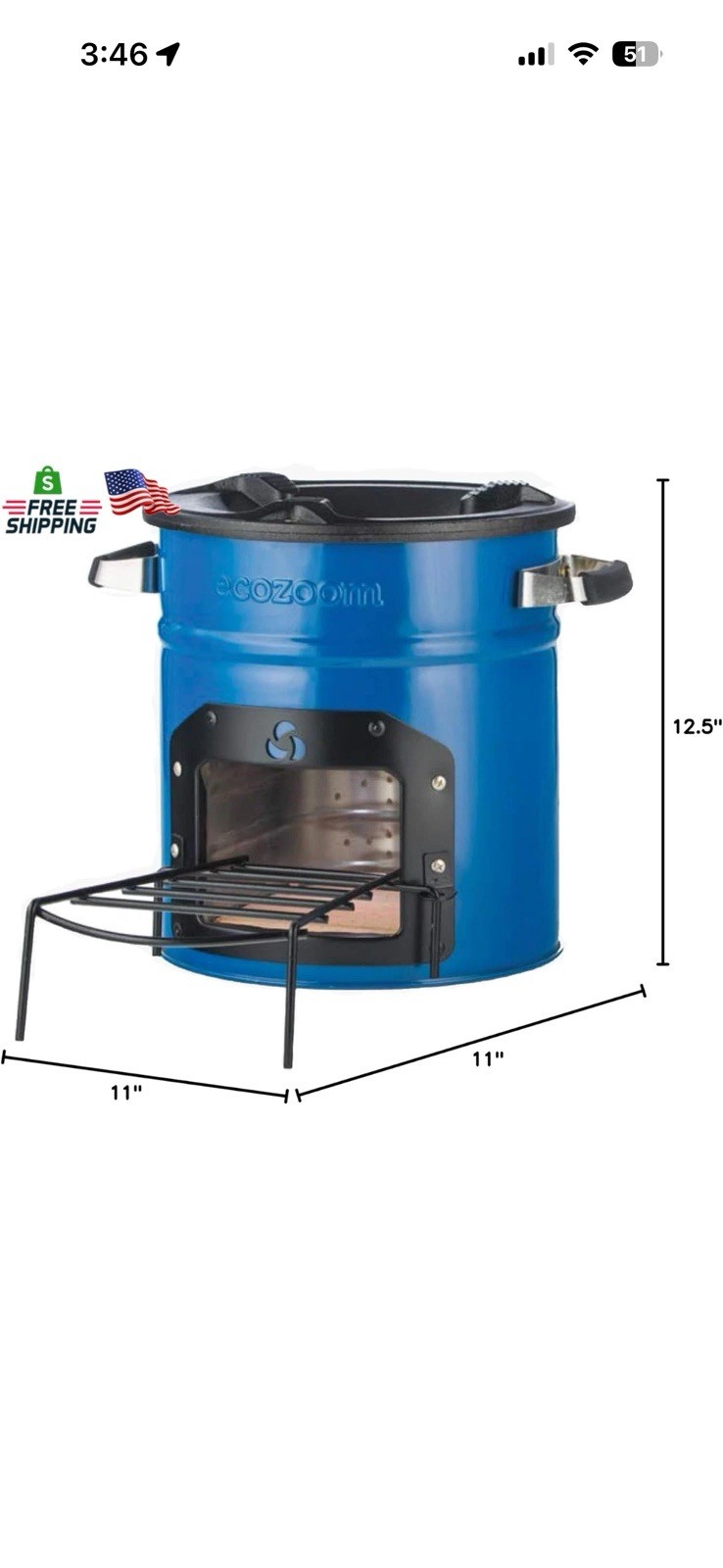 Ecozoom Rocket Stove Heavy Duty Portable Camp Stove for Outdoor Cooking.