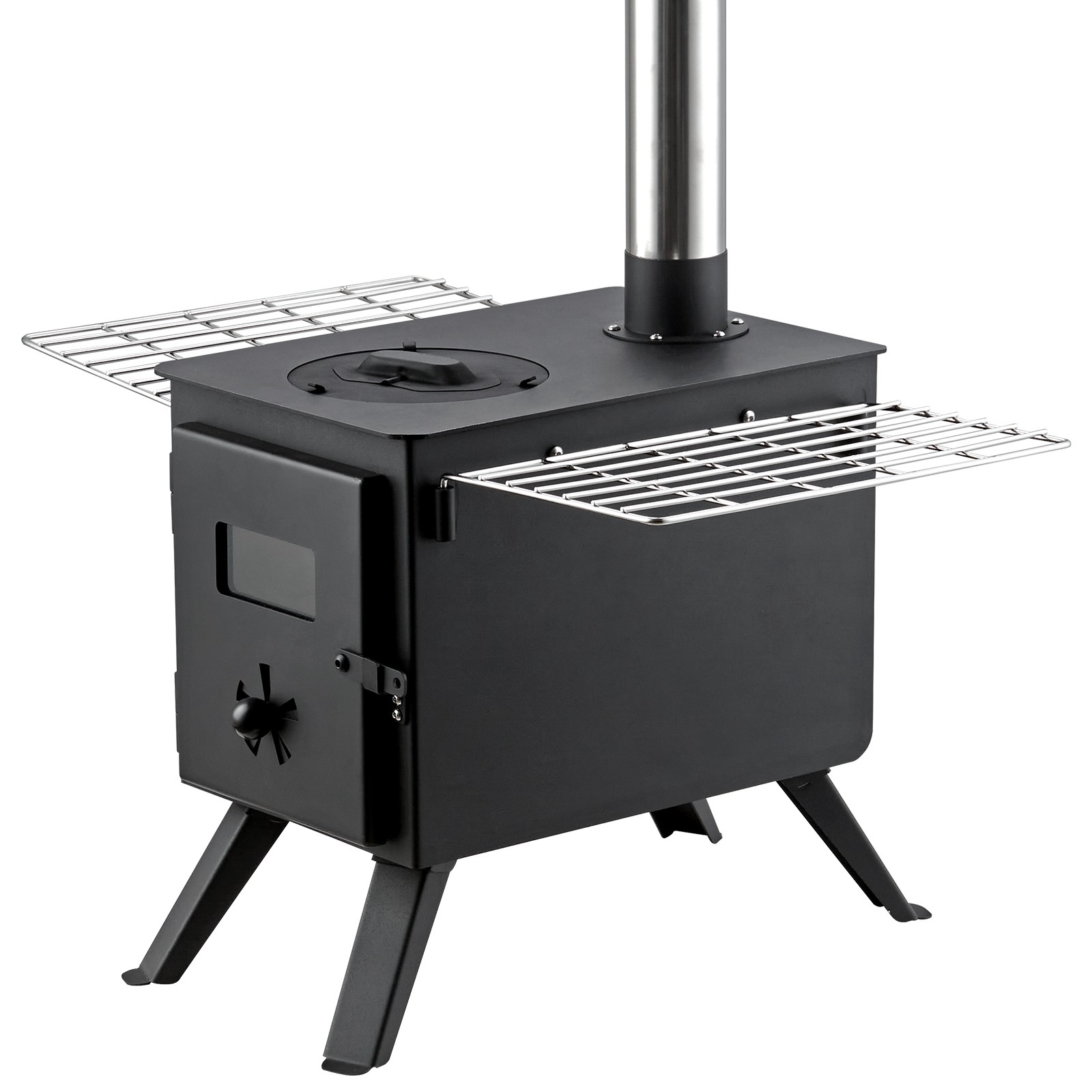 VEVOR Portable Wood Stove Camping Hot Tent BBQ Stove 86 in for Outdoor w/ Pipes