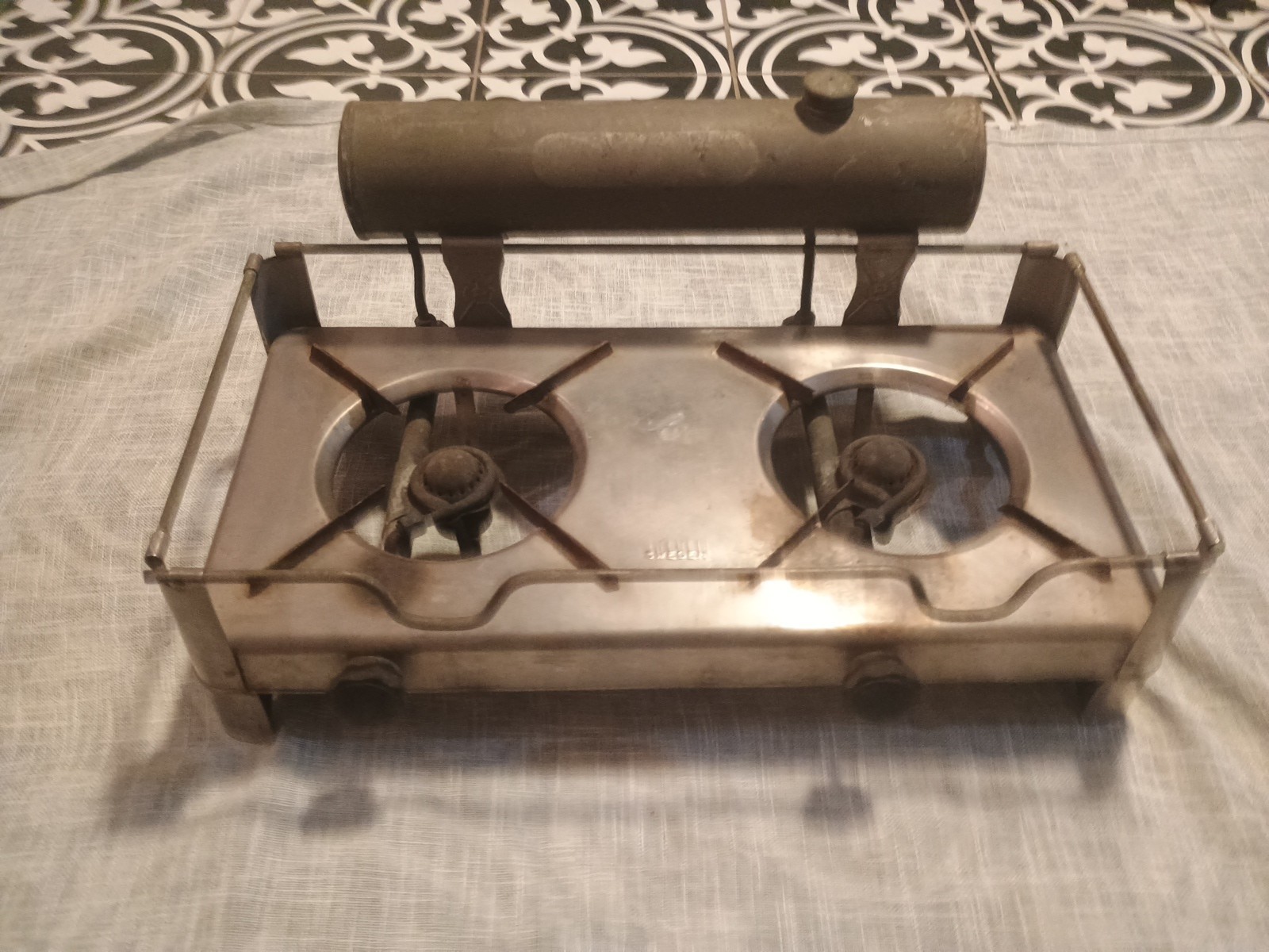 VTG Original Punker Military Double Alcohol Burner Stove Outdoors Camping Sweden