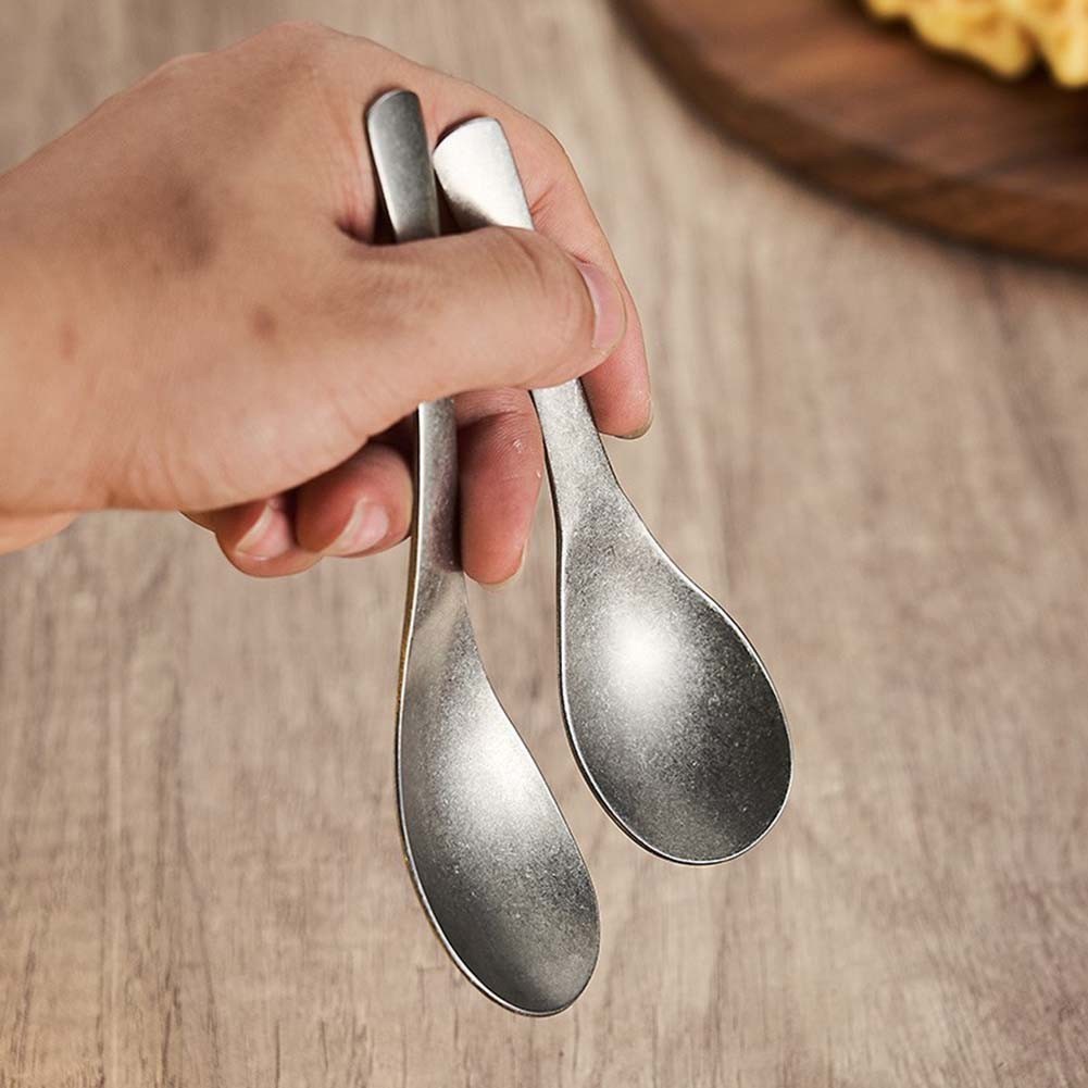 15.4cm Titanium Spoon – Pure Metal Oxidation Resistant Soup Dessert Spoon