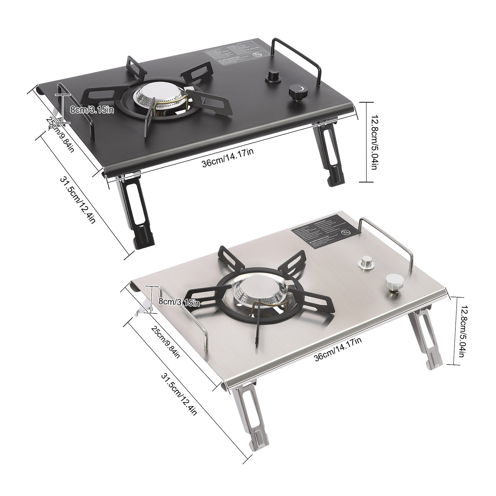 Portable 13,648 BTU Gas Stove, Stainless Steel, Single-Burner, Camping Stove