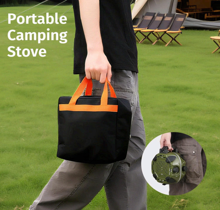 Portable 2 Burner Propane Camping Stove 20,000 BTU w/ Bag Green