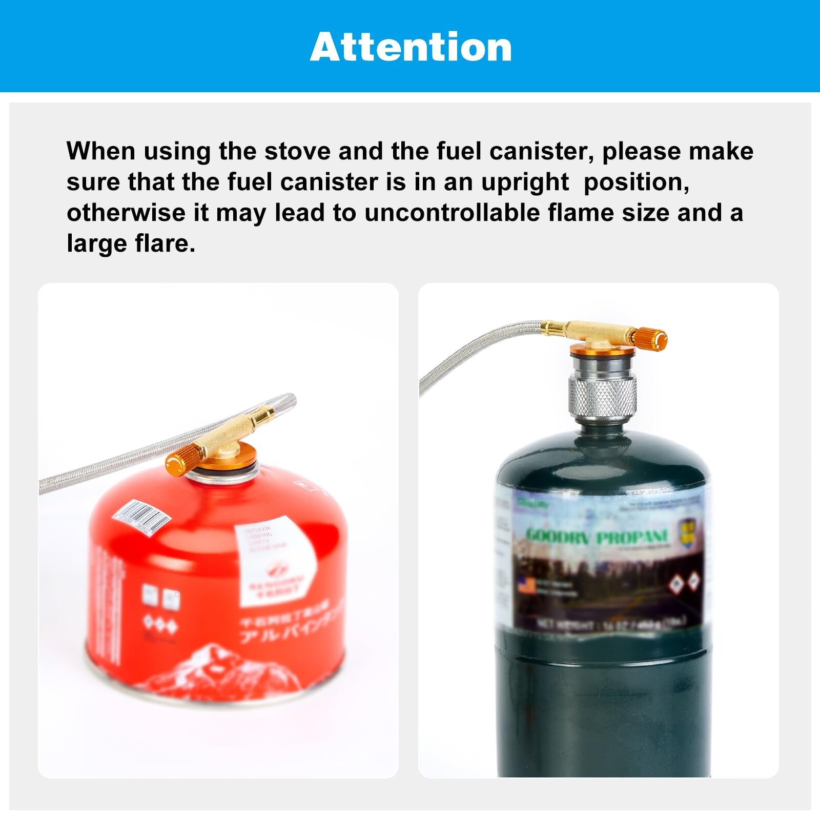 Camping Gas Stove 3700W Portable Backpacking Stove with Piezo Ignition