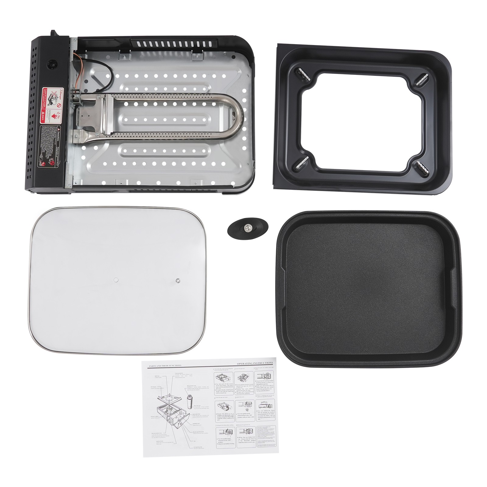 Butane Stove with Grill Pan Portable Camping Gas Stove Gas Grill Stove 2.1KW
