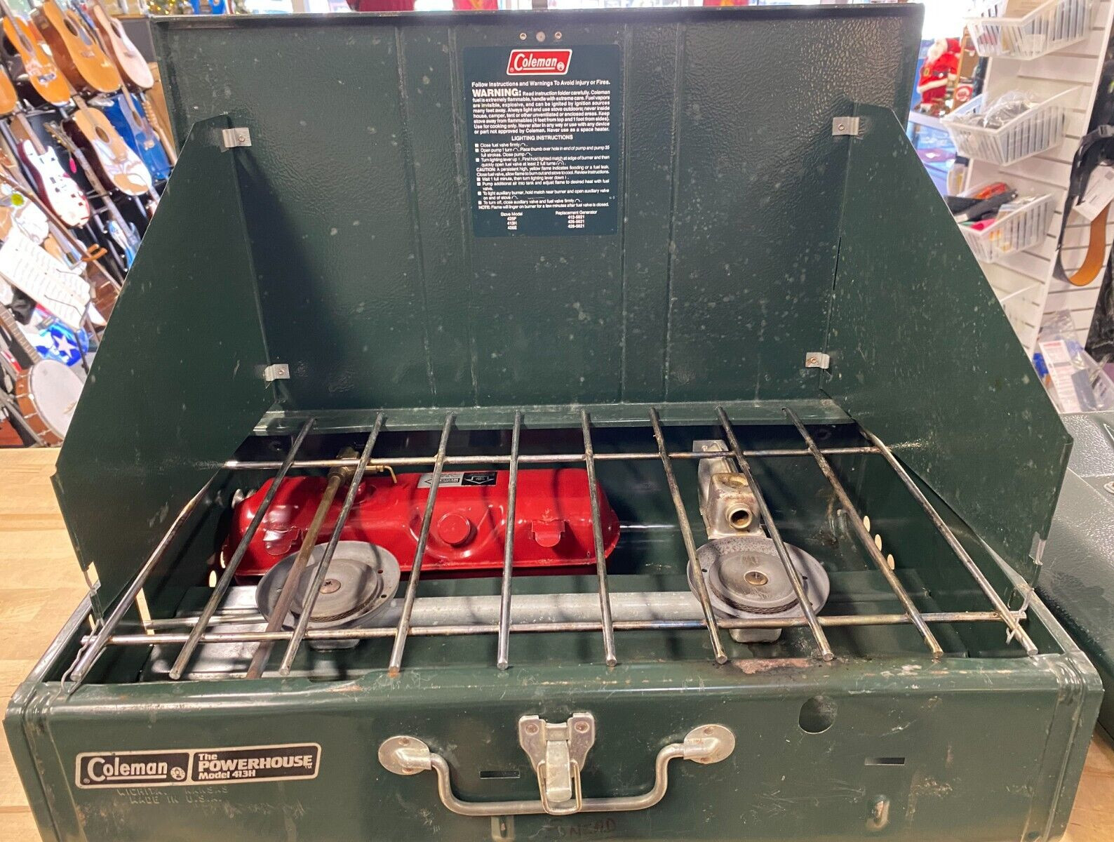 Coleman 413H The Power House 2 Burner Camping Stove W/ Fuel Tank used