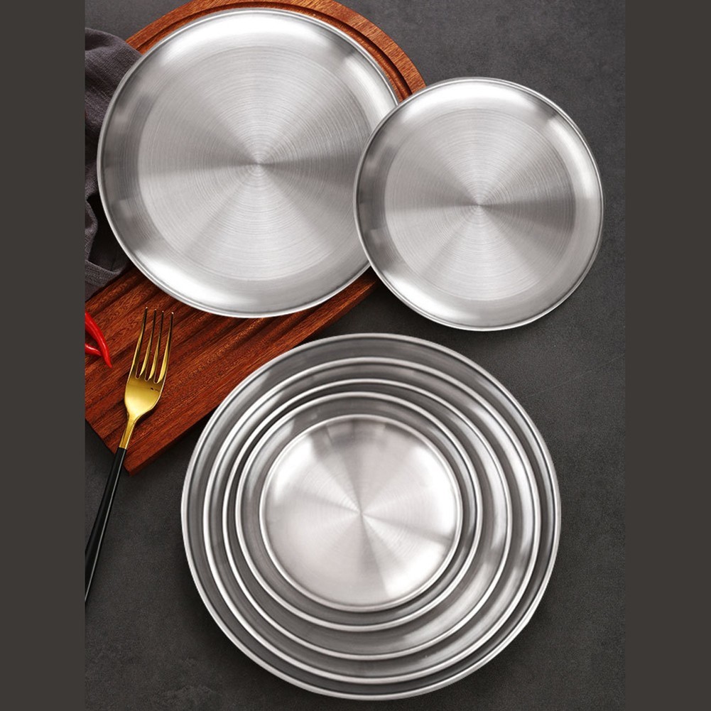 2pcs Stainless Steel For Camping Plates for Outdoor Kitchen and Picnics