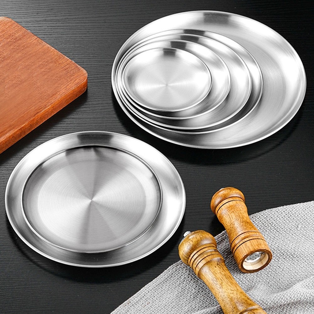 2pcs Stainless Steel For Camping Plates for Outdoor Kitchen and Picnics