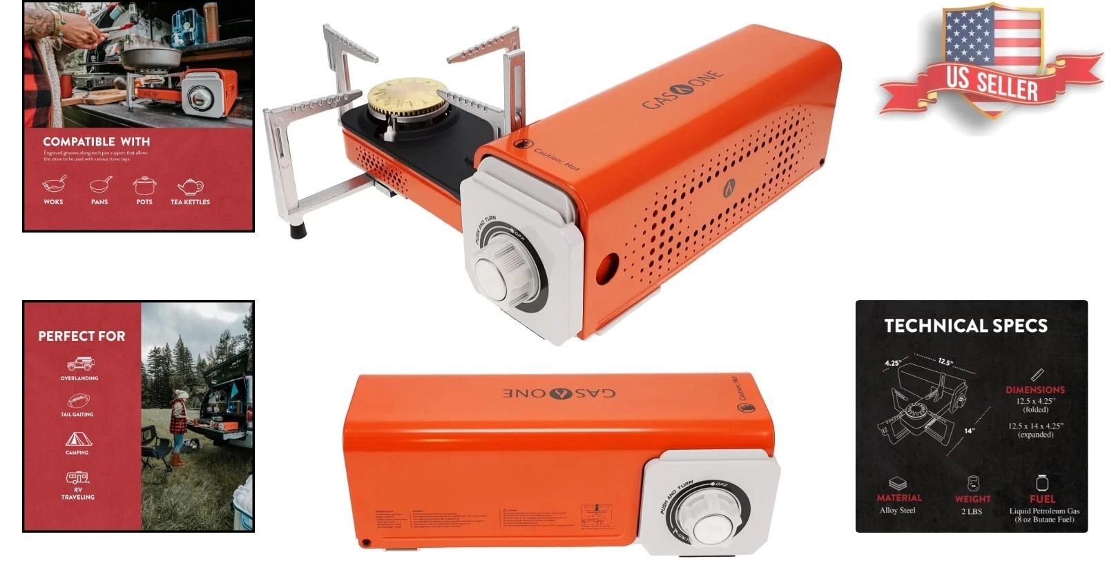 Ultra Foldable Portable Stove with Carrying Case – Butane – Compact Design