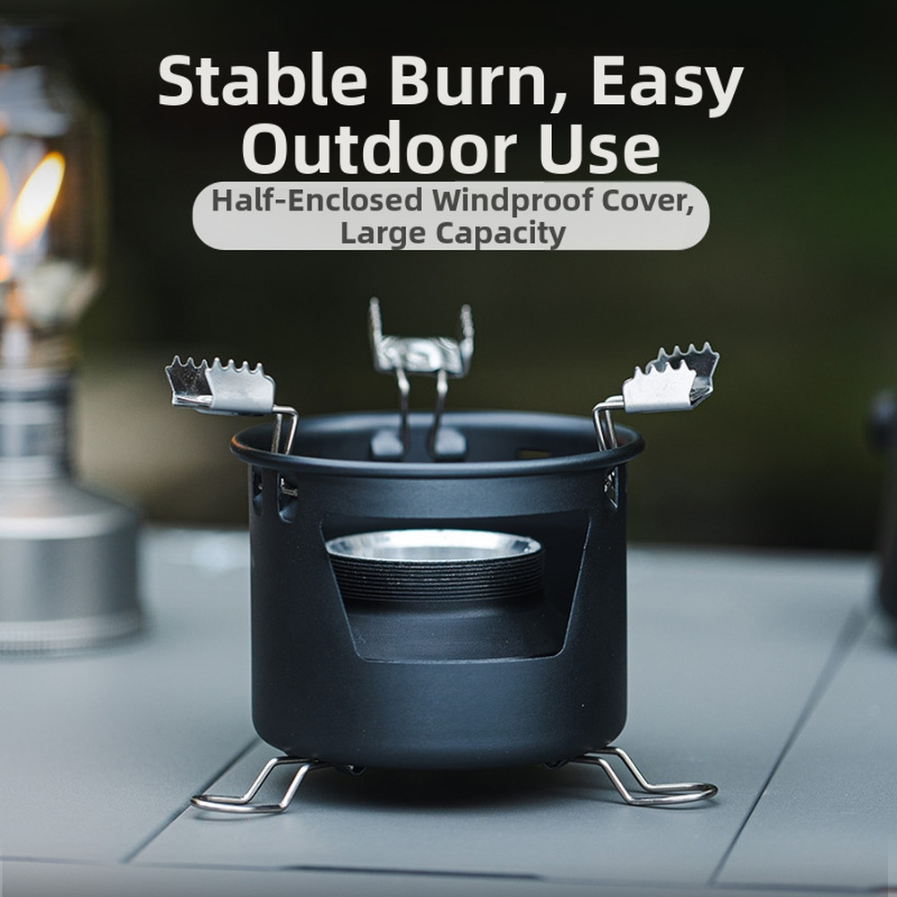 Compact Foldable For Mini Stove 5.12×5.12×3.74in for Backpacking Camping