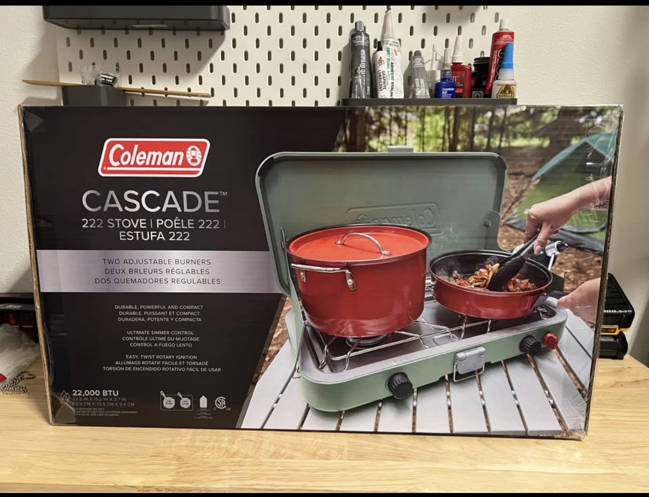 Coleman Cascade 222 2-Burner Camp Stove, 22,000 BTU, Propane