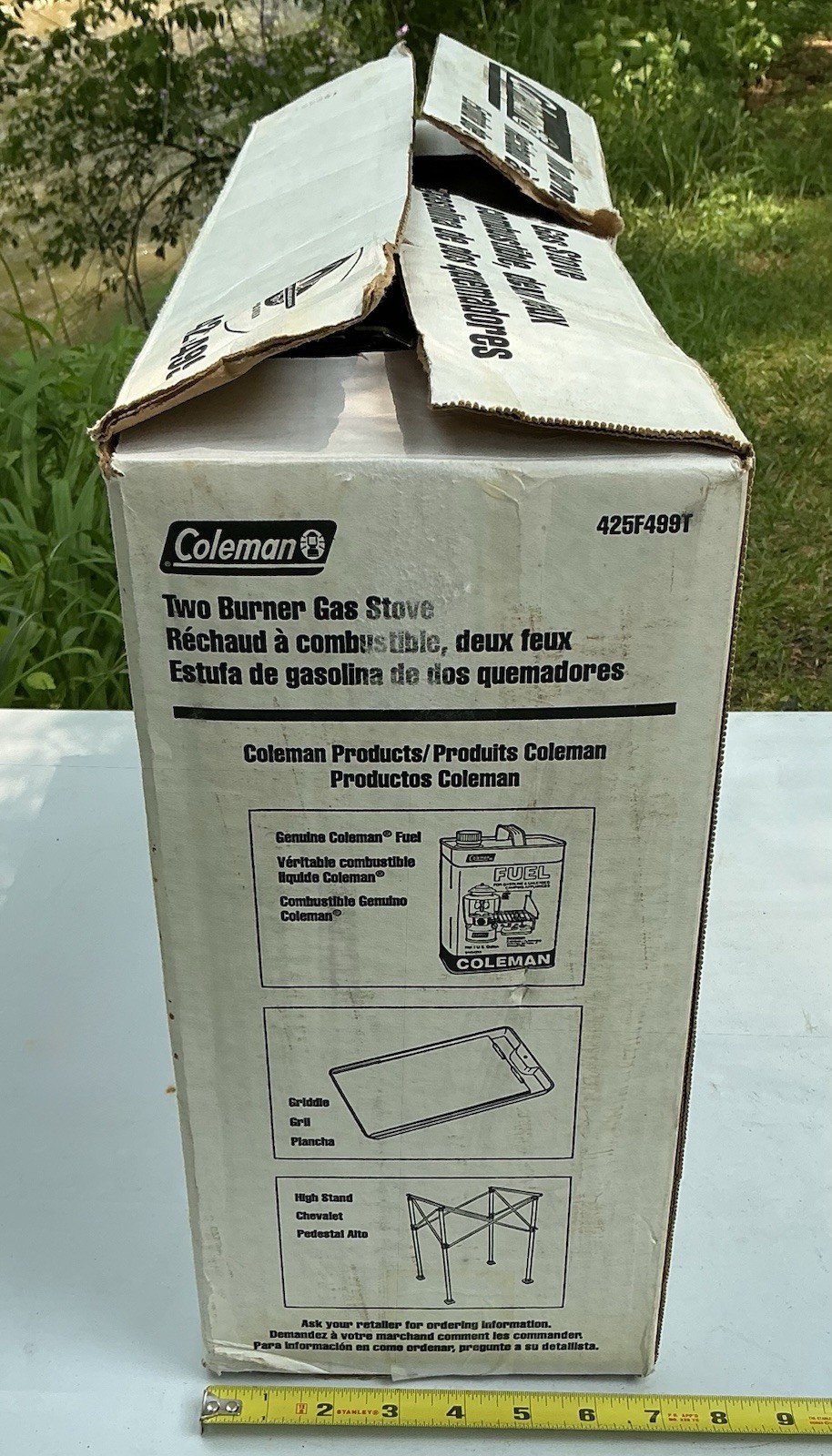 Vintage Coleman 425F499T Two Burner Gas Stove with Box 10/98 Unused