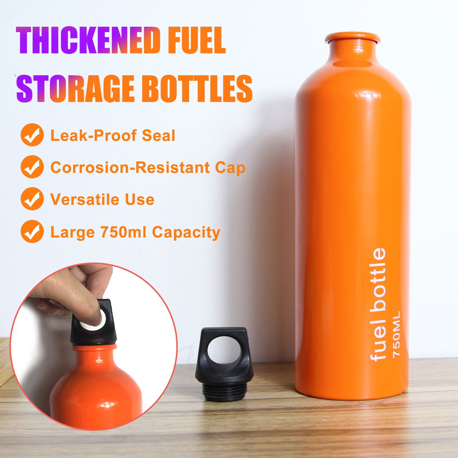 Outdoor Fuel Bottle Petrol Liquid Oil Bottle Kerosene Bottle 750ml Capacity