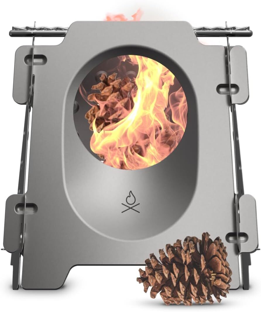 überleben Stöker Wood Burning Camp Stove – Stainless Steel Bead Blasted