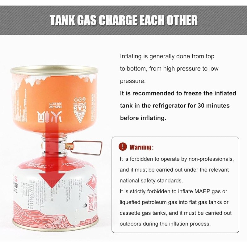 Gas Refill Adapter Isobutane Canisters Lightweight Foldable Camping Accessory US