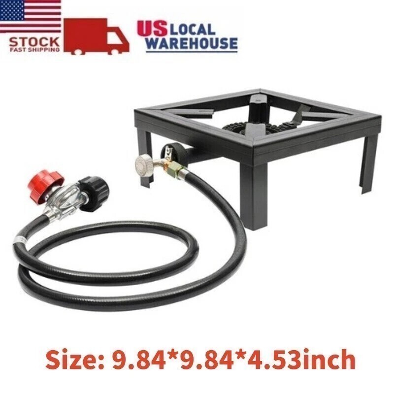 Propane Cooker Burner Stove Gas Outdoor Cooking Camping Stand BBQ Grill & Hose