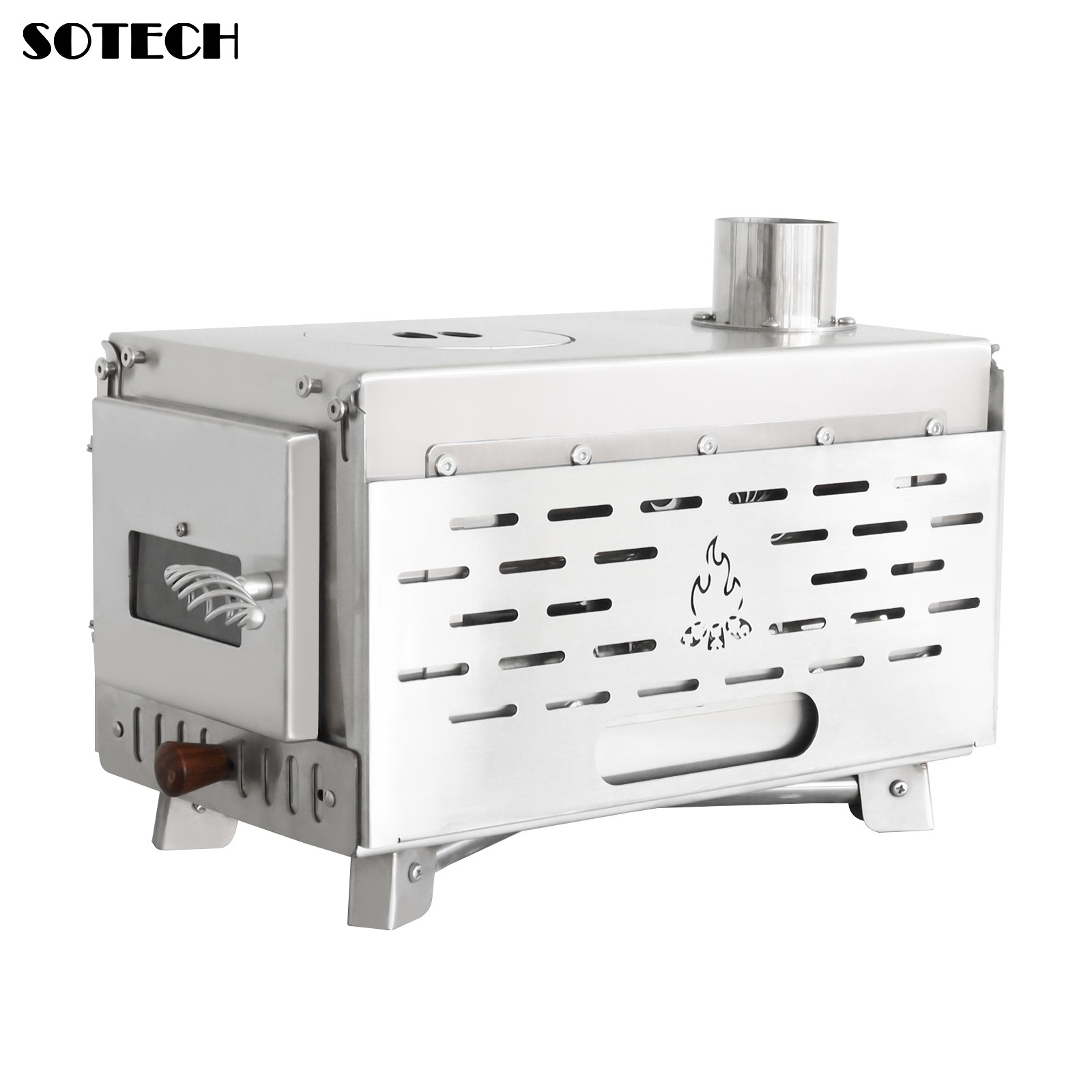 SOTECH Stainless Steel Wood Stove Portable Camp Fire Heater Grill Camping Hiking