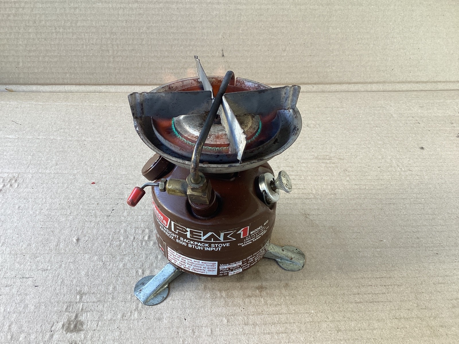 Vtg Coleman Peak 1 Model 400 camp stove Clean Good Condition Working