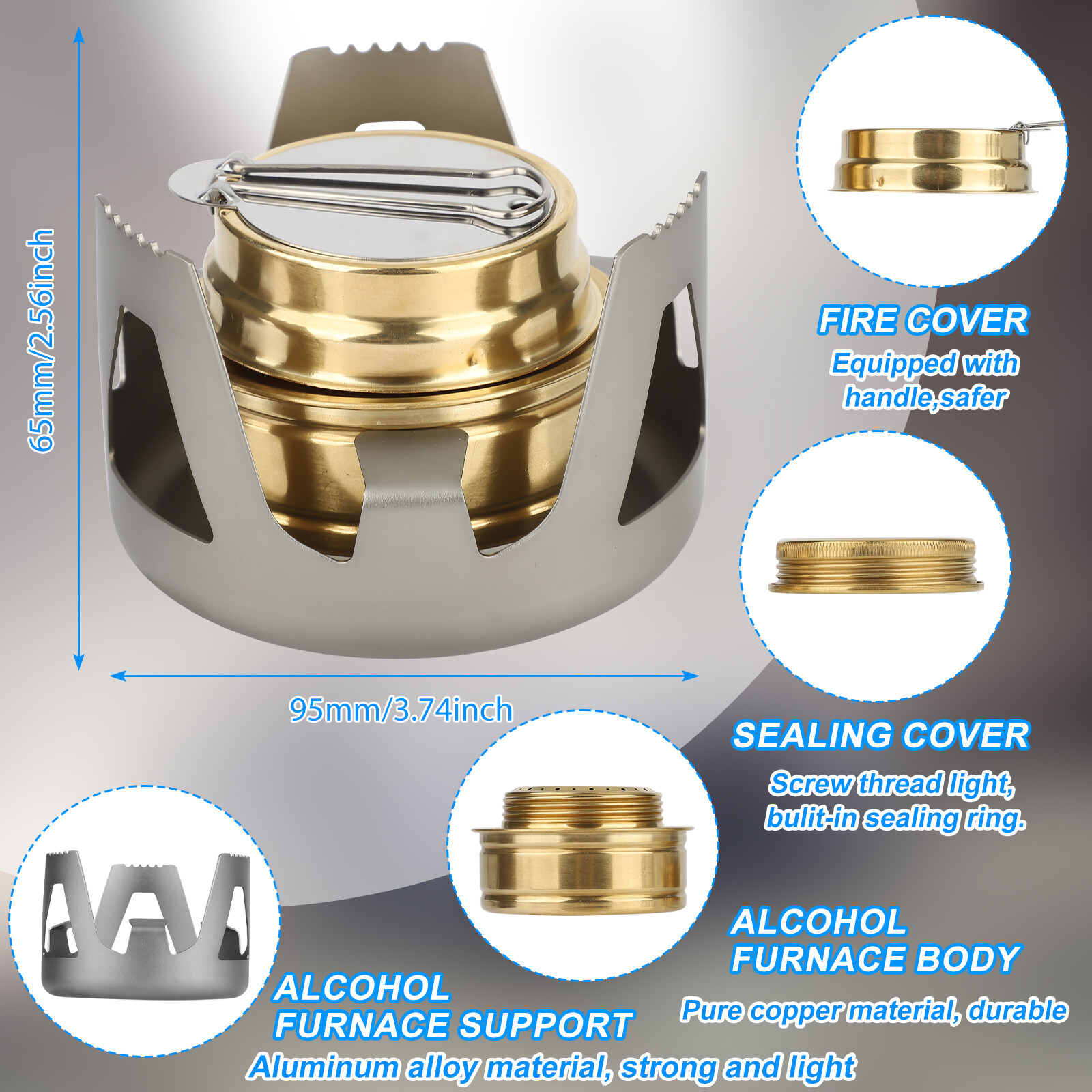 Outdoor Mini Portable Alcohol Stove Burner for Backpacking Hiking Camping Tool