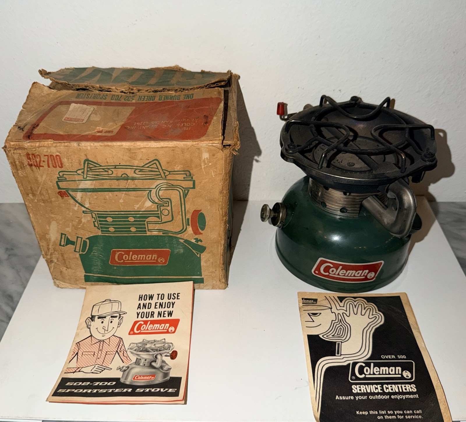 Vintage Coleman 502-700 Sportster Stove W/ Original Box & Paperwork