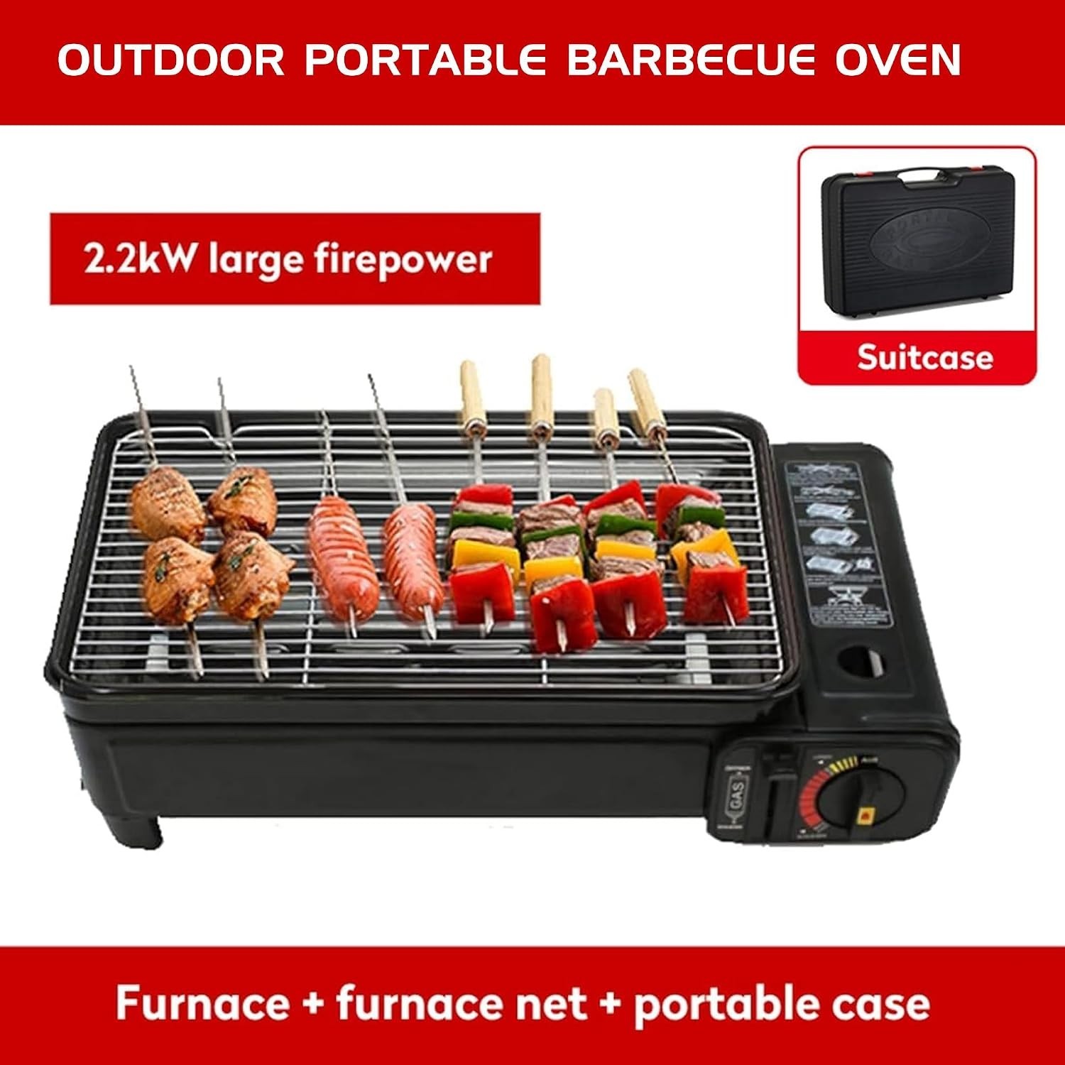 Compact Portable Butane Grill Stove with Carry Case – Ideal for Outdoor Cooking