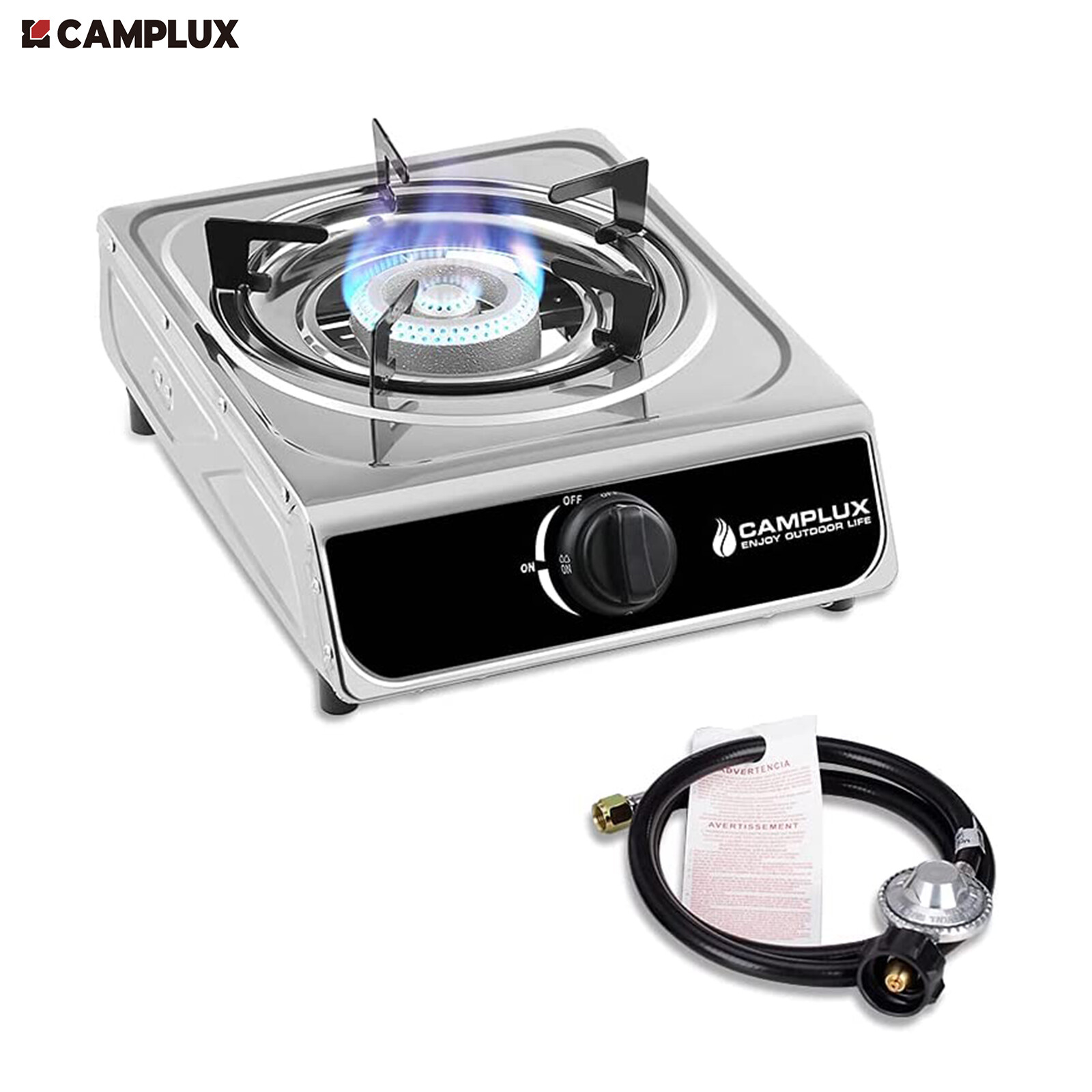 CAMPLUX Gas Stove 2 Burners Table Top Gas Cooktop Portable Outdoor Cooking LPG