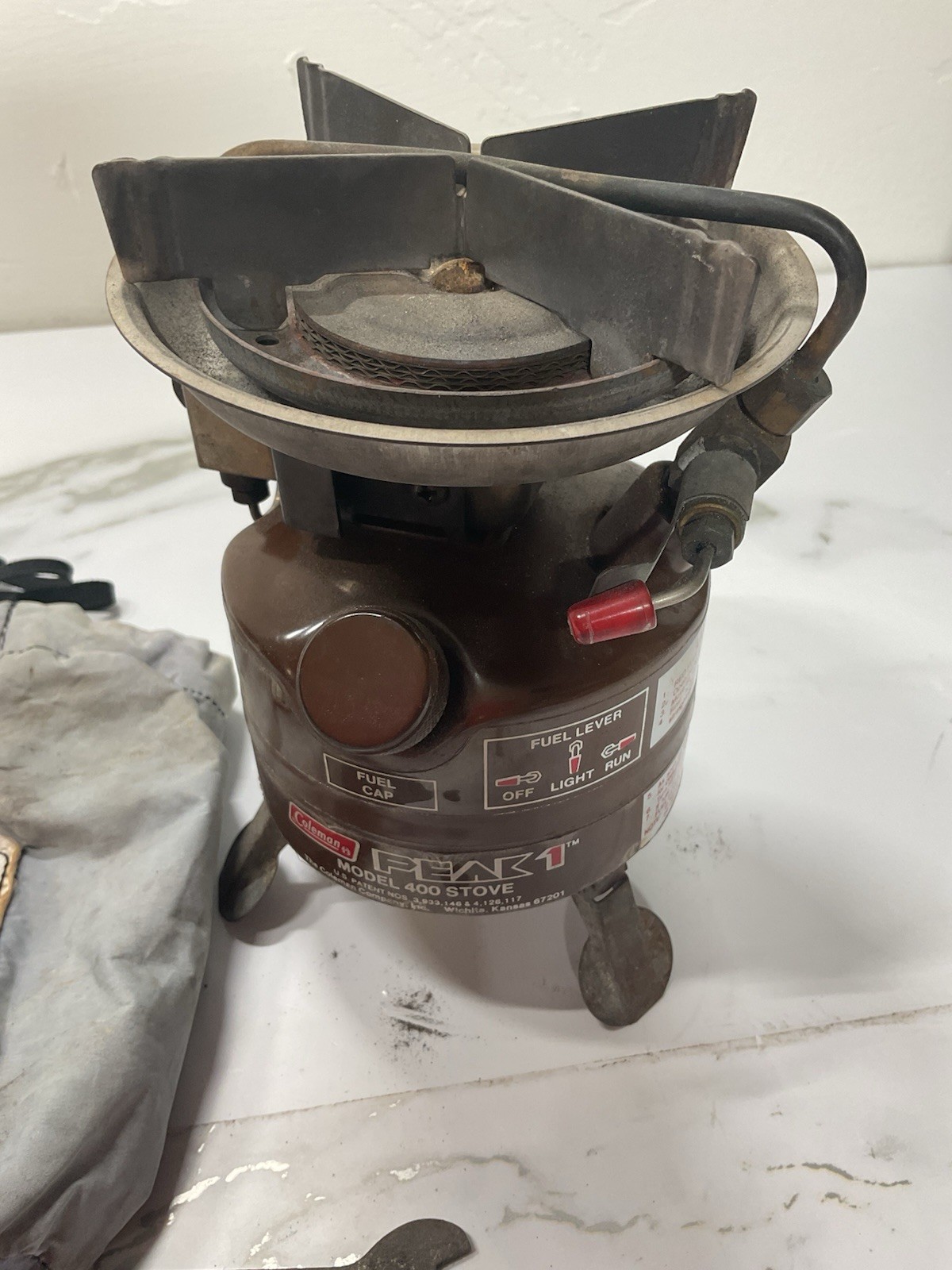 Vintage Coleman Peak 1 Model 400 Portable Stove w/ Manual & Storage Bag Tested