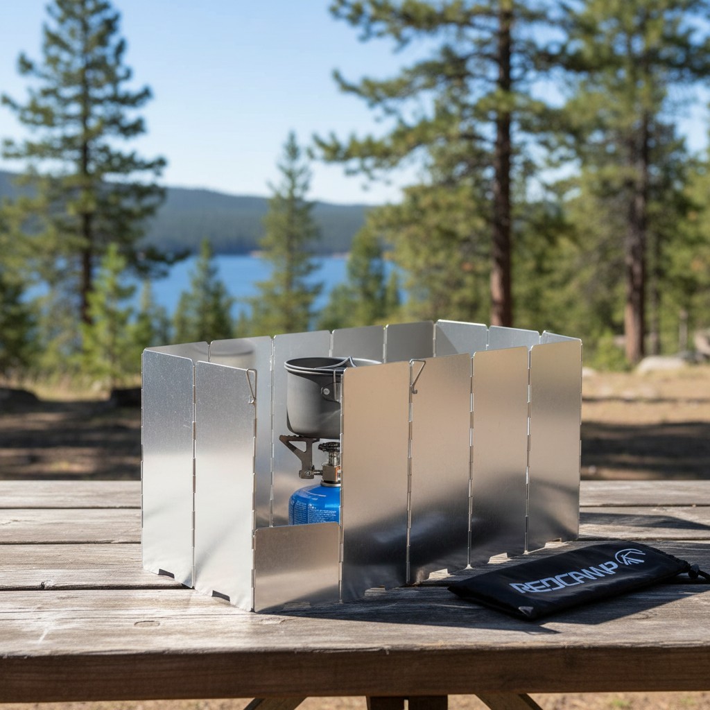 Wind Protection for Outdoor Cooking, Lightweight and Compact Aluminum Design