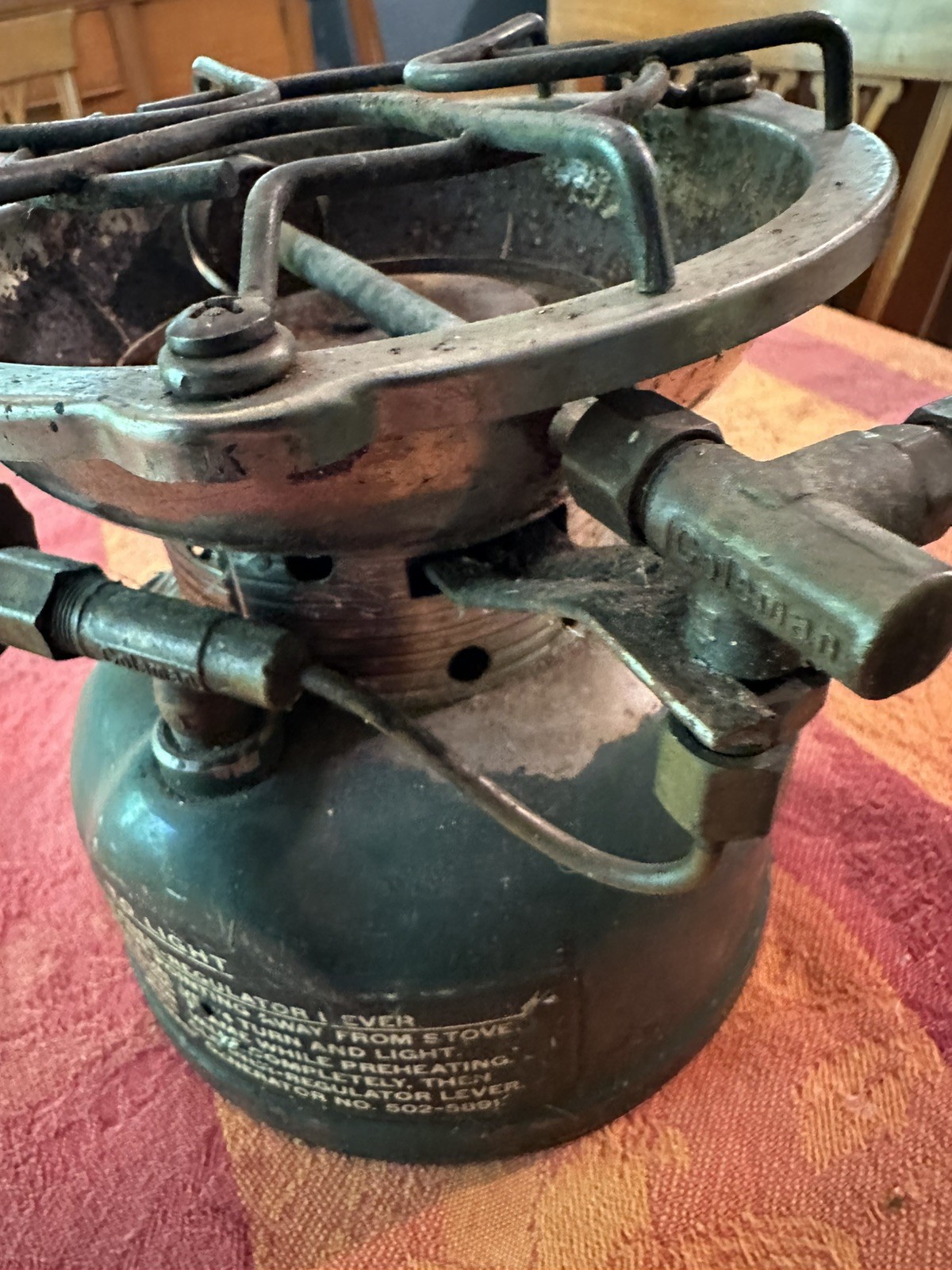 Vintage Coleman 502 Camping Stove 7/69 Missing Fuel Cap