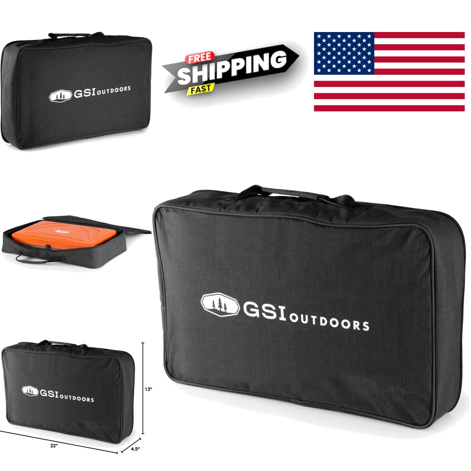 Versatile Polyester Stove Bag 22 Inch Black for 2 Burner Camp Stoves Accessories
