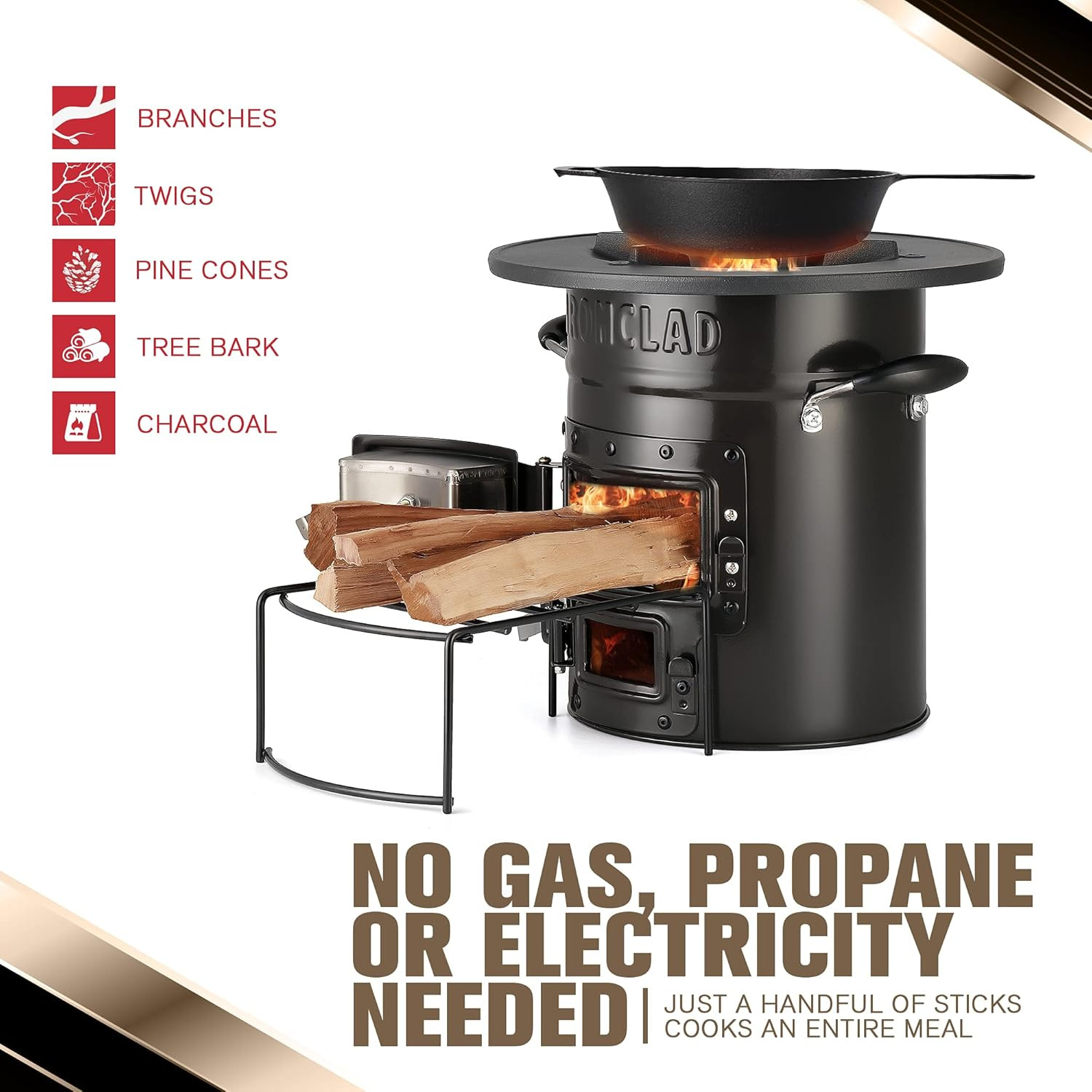 Rocket Stove – Camping Wood Stove for Emergency Preparedness, Survival, off Grid