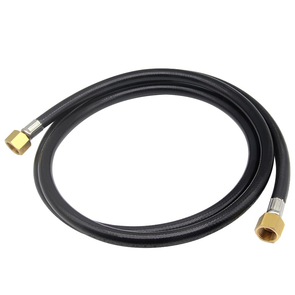 Hooshing 6 Feet Propane Extension Hose, 3/8″ Female Flare to 6 Feet, Black