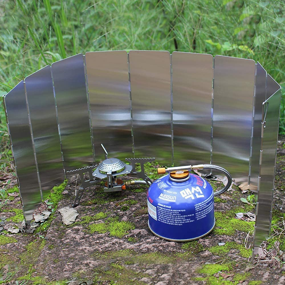 Foldable Camping Stove Windscreen -Aluminum Camping Stove Wind Shield -Camping W
