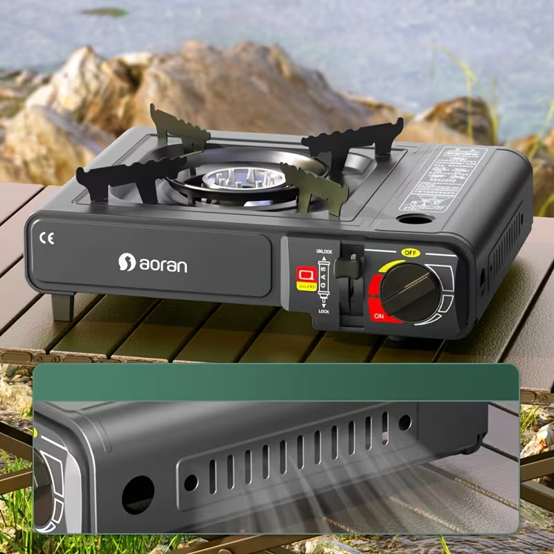 AORAN Outdoor/Indoor Camp Stove High Pressure Butane Portable Gas Cooker w/Pan