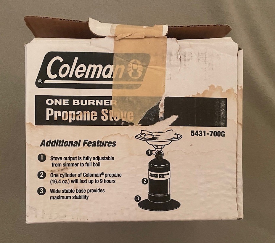 Coleman one burner propane stove 5431-700G Camping New Open Box Clean Complete