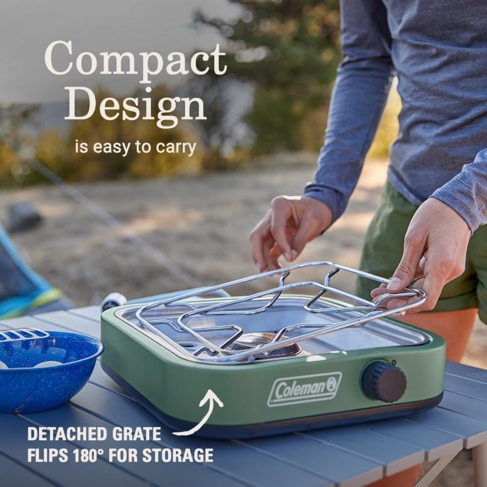 Cascade 18 1-Burner Camping Stove, Portable Cooktop with 8000 Btus & Matchless L