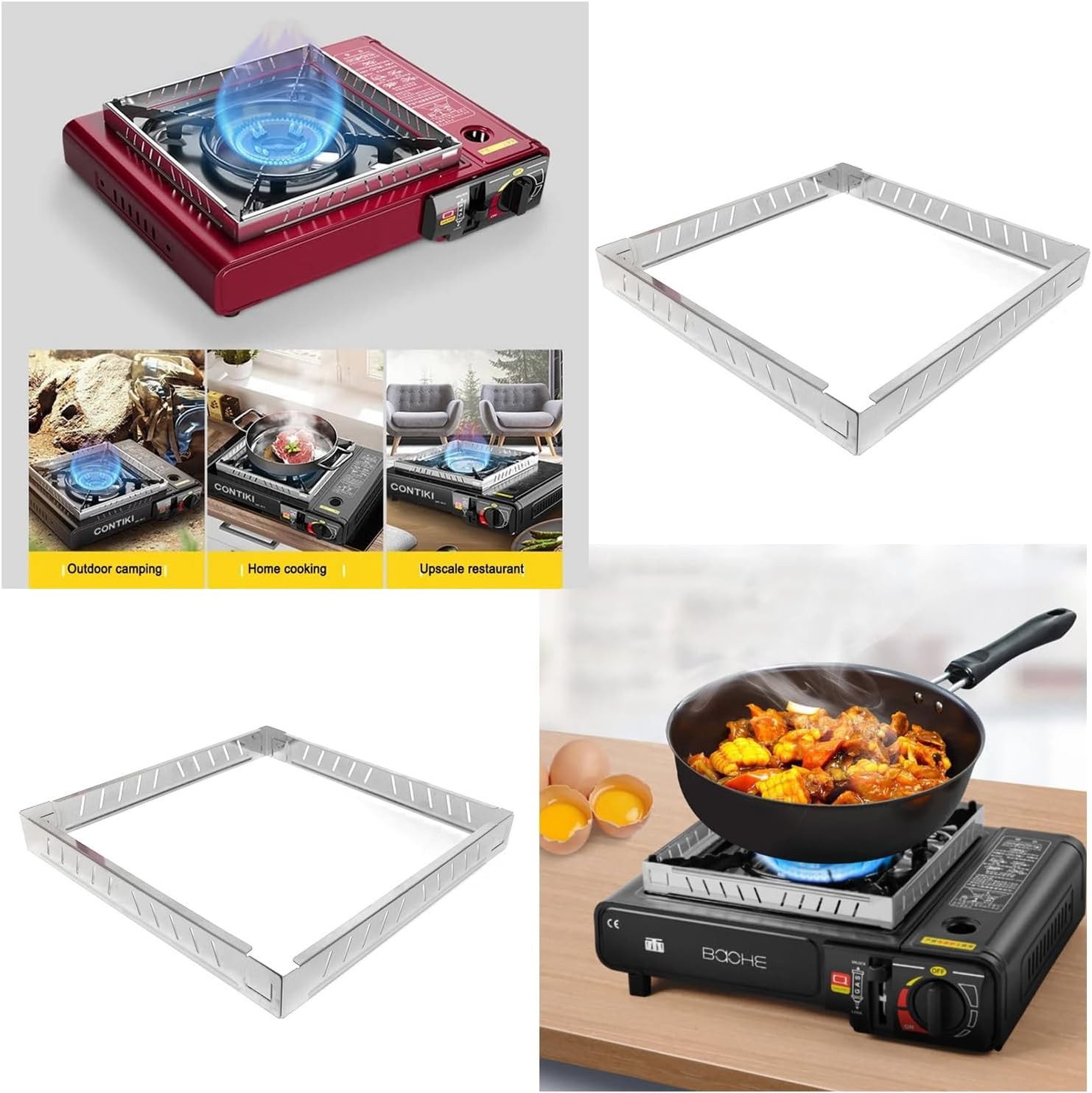 2 Pack Camping Stove Wind Guard Windscreen Blocker Compact Detachable Windshield