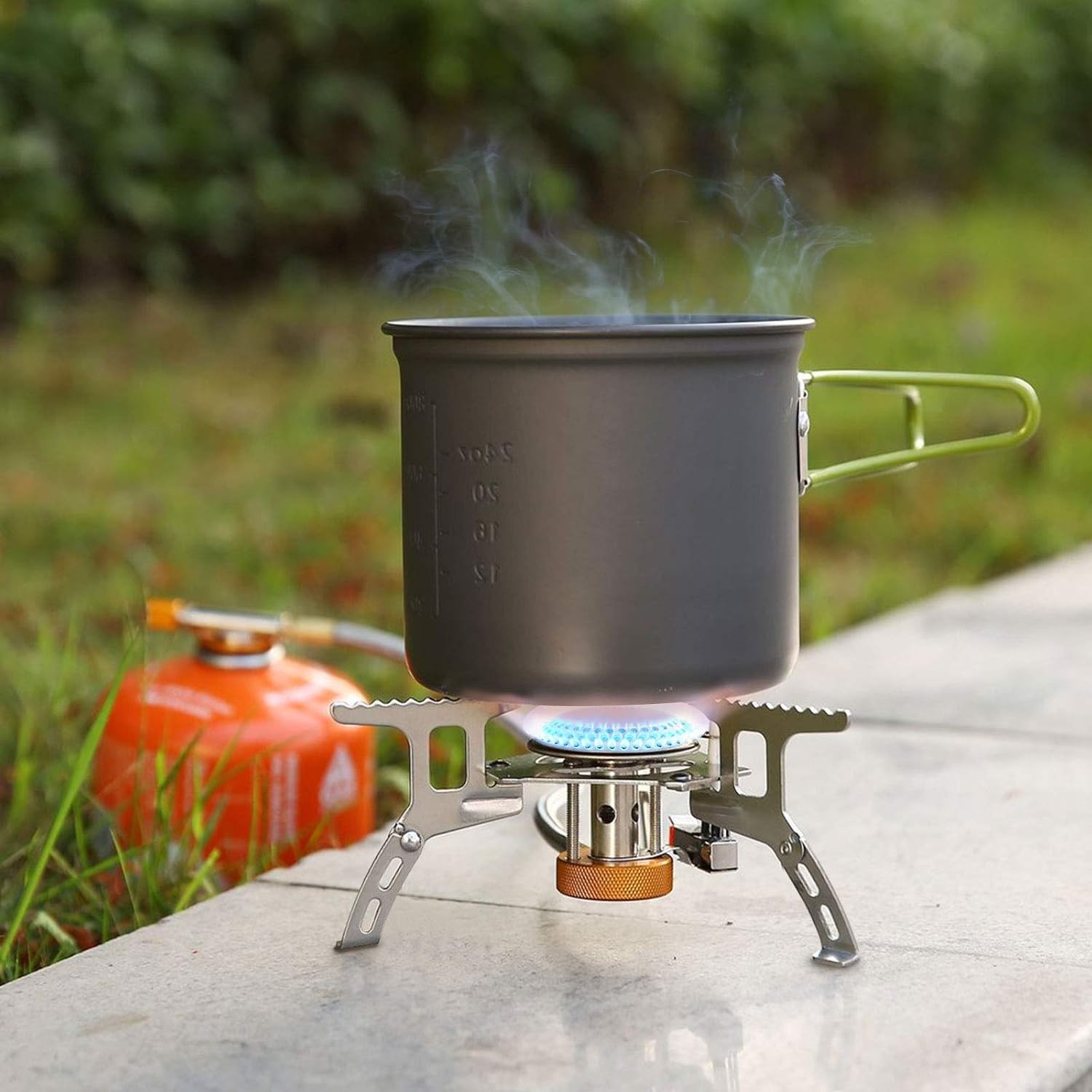 WADEO Camping Gas Stove, 3700W Portable Camp stove with Stove Adapter