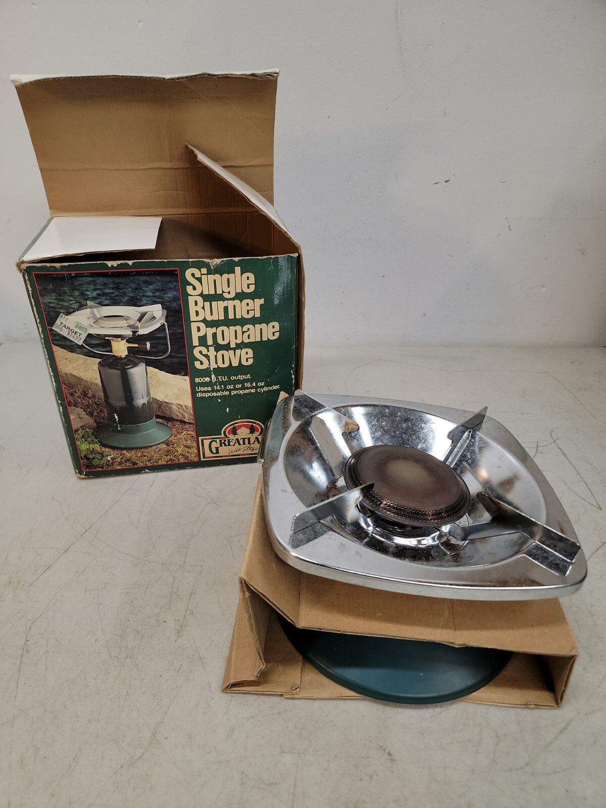 Greatland Single Burner Propane Camp Stove 8000 BTU 7″ Square