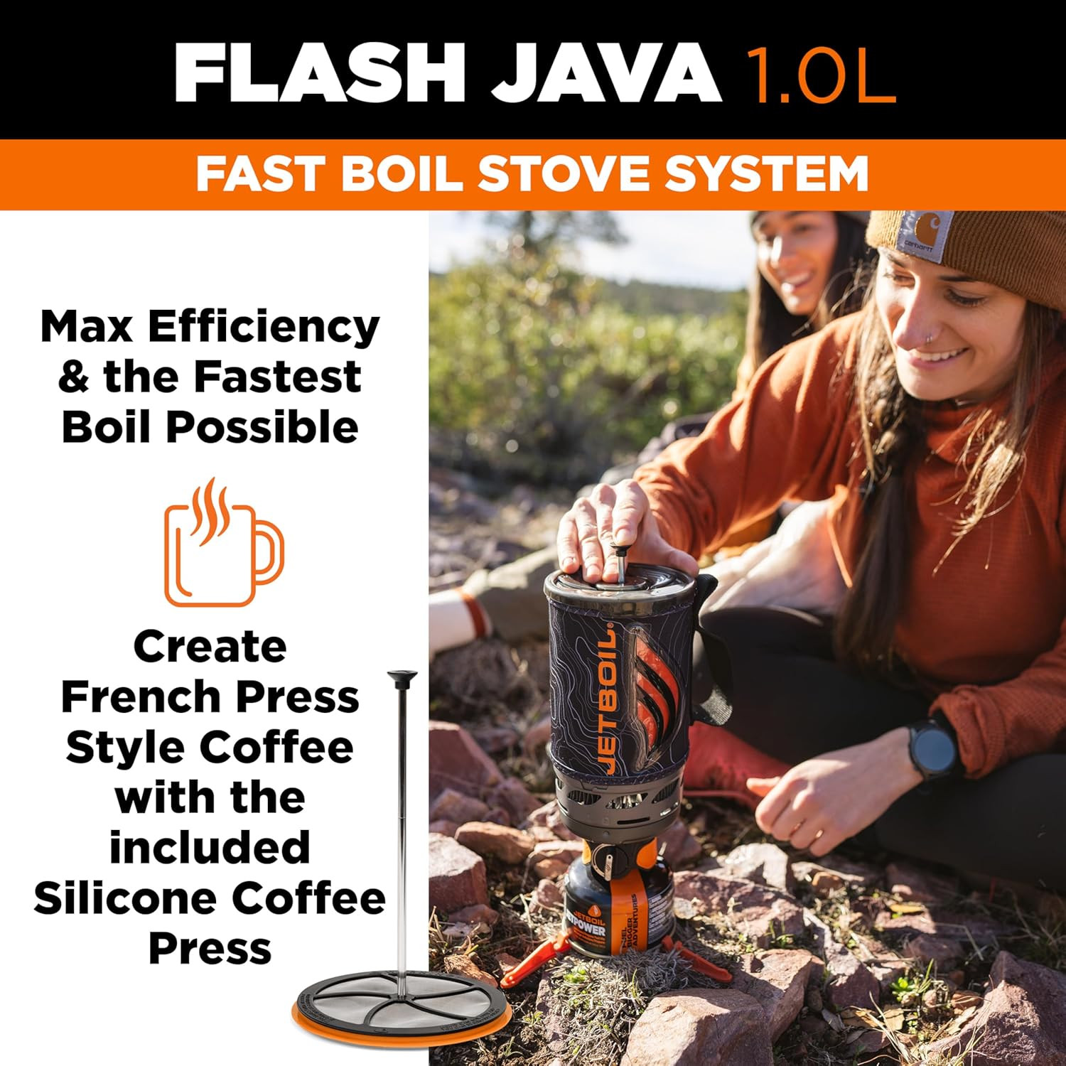 Flash Java Portable Fast Boil Stove and Coffee Press for Camping and Backpacking